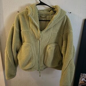 Free People Sage Green Fleece Jacket
